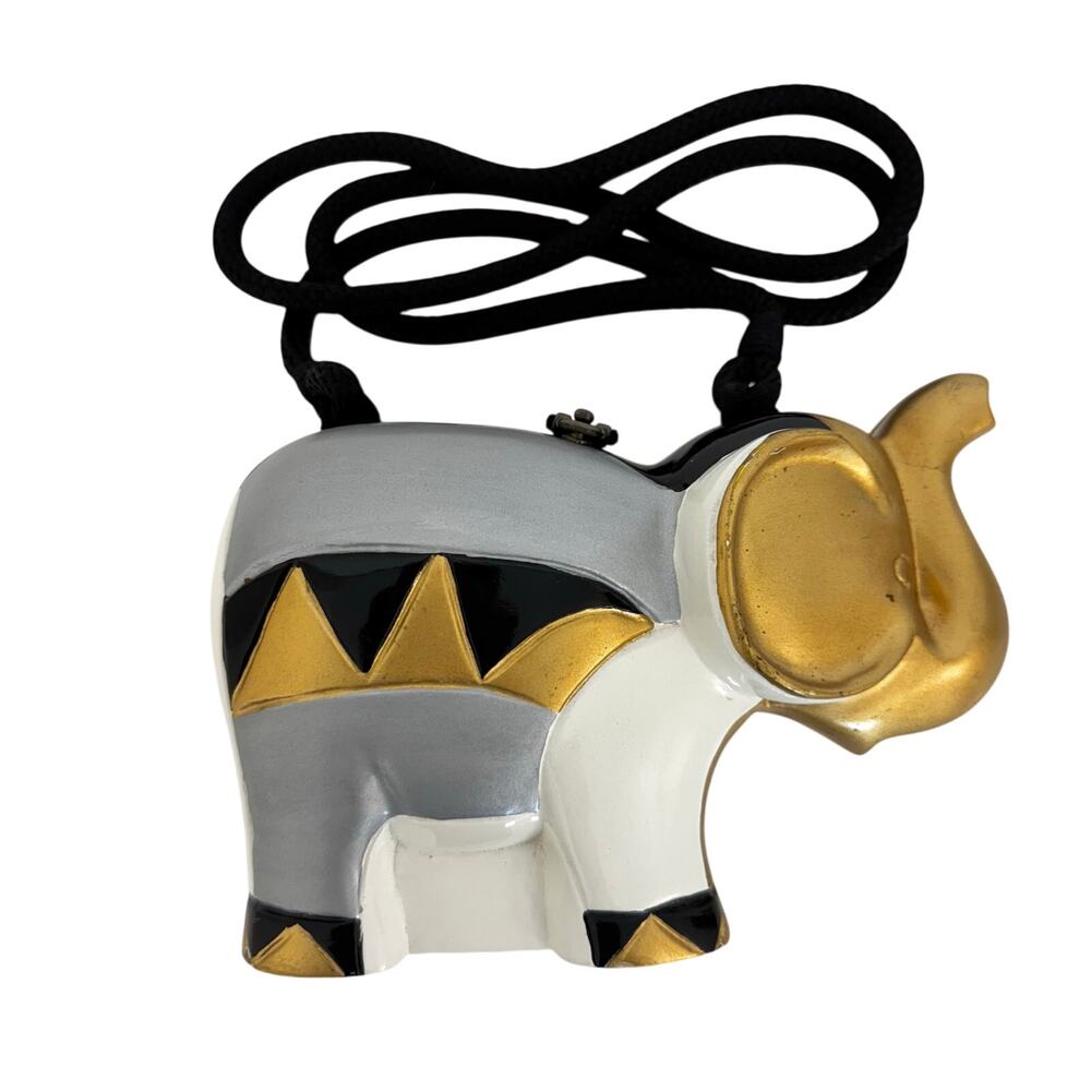 Timmy Woods Elephant Wooden Crossbody Mini Bag Minaudière